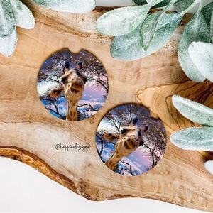 Trippy Giraffe Car Coaster Set  | Giraffe Car Accessories